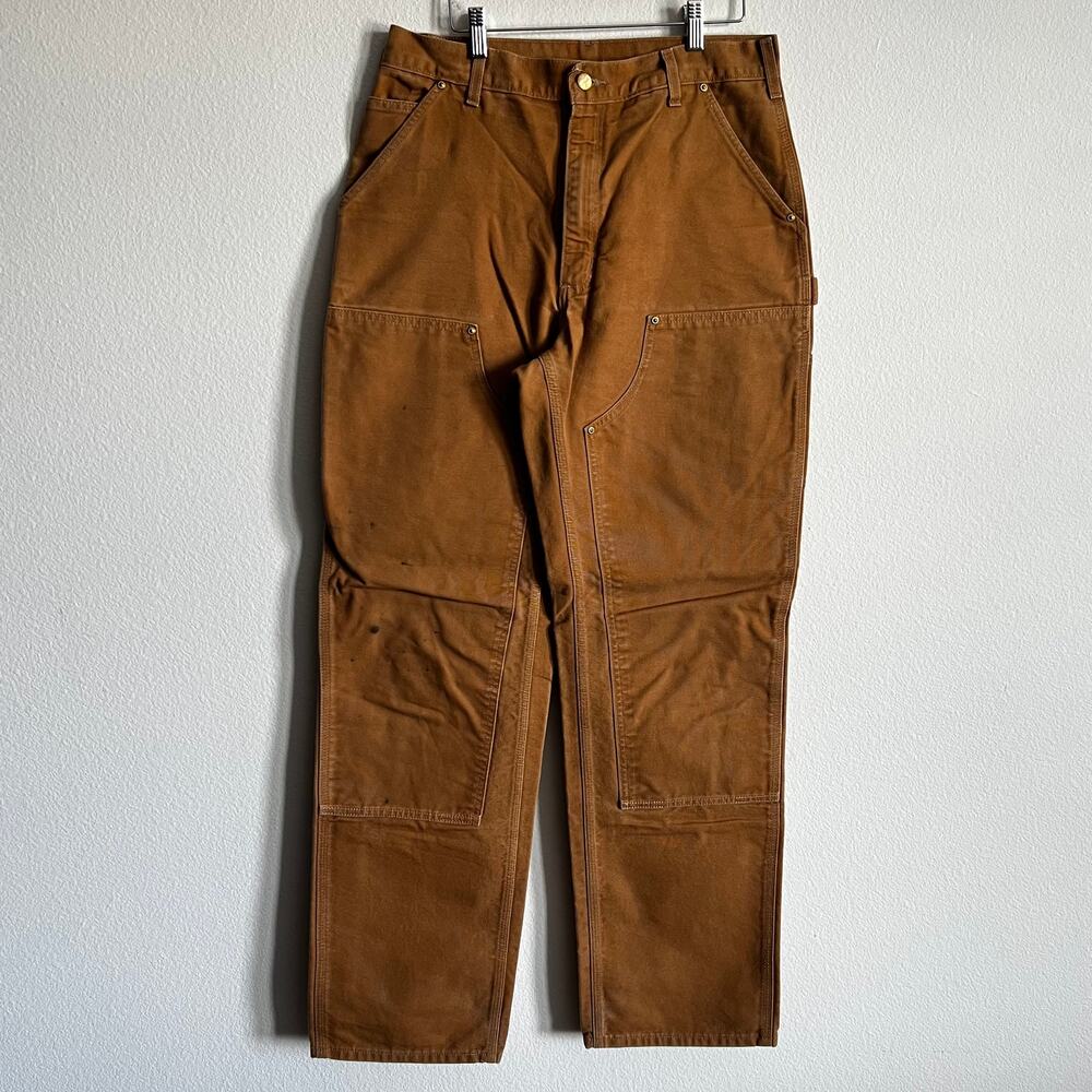 Carhartt B01 BRN brown double knee work wear carpenter pants